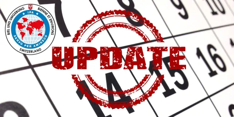 Kalenderblatt im Stempel Update