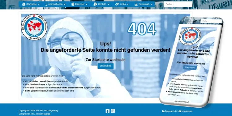 Fehlerseite Webseite